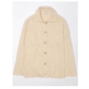 American Eagle "Whoa So Soft" Collared Cardigan Sweater Knit Button Front Cozy L